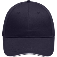 6 Panel Brushed Sandwich Cap - Navy/white