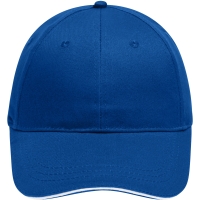 6 Panel Brushed Sandwich Cap - Royal/white