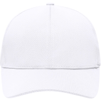 6 Panel Sport Mesh Cap - White