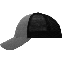 6 Panel Elastic Fit Mesh Cap - Dark grey melange/black