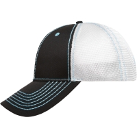 6 Panel Mesh Cap - Black/turquoise/white