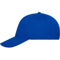 5 Panel Sandwich Cap Bio Cotton - Royal/white