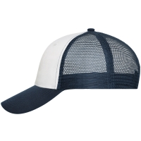 6 Panel Mesh Cap - White/navy