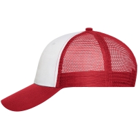 6 Panel Mesh Cap - White/red