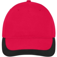 5 Panel Sports Cap - Red/black