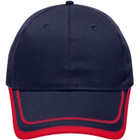 6 Panel Piping Cap - Navy/red