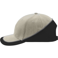 6 Panel Turbo Piping Cap - Beige/black/darkgrey