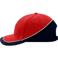 6 Panel Turbo Piping Cap - Red/navy/light grey