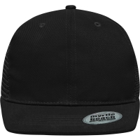 6 Panel Flat Peak Cap - Black