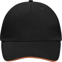 5 Panel Sandwich Cap - Black/orange