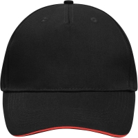 5 Panel Sandwich Cap - Black/red