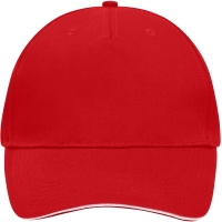 5 Panel Sandwich Cap - Red/white