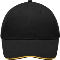 Light Brushed Sandwich Cap - Black/gold yellow