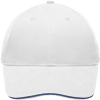 Light Brushed Sandwich Cap - White/navy