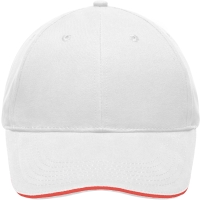 Light Brushed Sandwich Cap - White/red