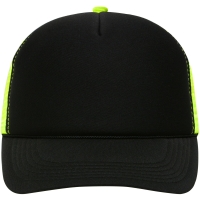 5 Panel Retro Mesh Cap - Black/neon yellow