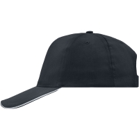 5 Panel Promo Sandwich Cap - Black/white