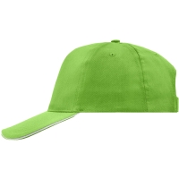 5 Panel Promo Sandwich Cap - Lime green/white