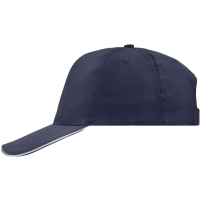 5 Panel Promo Sandwich Cap - Navy/white