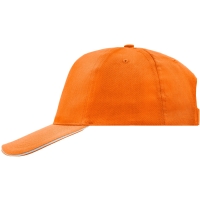 5 Panel Promo Sandwich Cap - Orange/white