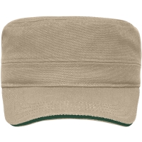 Military Sandwich Cap - Khaki/dark green
