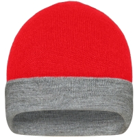 Reversible Beanie - Red/grey heather