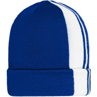 Winter Beanie - Electric blue/white