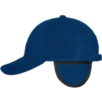 6 Panel Fleece Cap with Earflaps - Navy