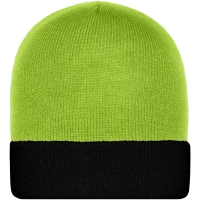 Knitted Cap - Lime green/black