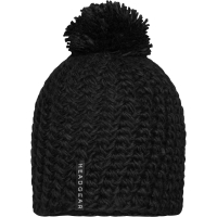 Unicoloured Crocheted Cap with Pompon - Black