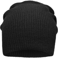 Knitted Long Beanie - Black