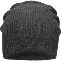 Knitted Long Beanie - Darkgrey melange