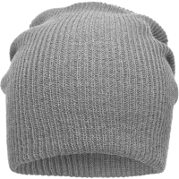 Knitted Long Beanie - Light grey melange