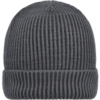 Ribbed Beanie - Anthracite/black