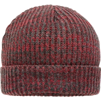 Urban Beanie - Dark red/black melange