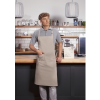 Bib Apron Basic with Buckle and Pocket - Sand