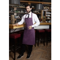 Bib Apron Basic with Buckle and Pocket - Aubergine