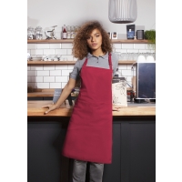 Bib Apron Basic with Buckle and Pocket - Raspberry