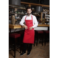 Bib Apron Basic with Buckle and Pocket - Red