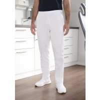 Slip-on Trousers Essential, from Sustainable Material, 65% GRS Certified Recycled Polyester / 35% Conventional Cotton - White