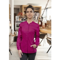 Ladies' Chef Jacket Green-Generation, from Sustainable Material, 72% GRS Certified Recycled Polyester / 28% Conventional Cotton - Fuchsia