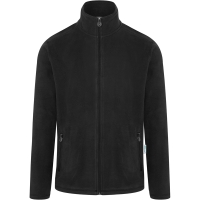 Men's Workwear Fleece Jacket Warm-Up, from Sustainable Material, 100% GRS Certified Recycled Polyester - Black