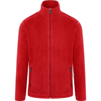 Men's Workwear Fleece Jacket Warm-Up, from Sustainable Material, 100% GRS Certified Recycled Polyester - Red