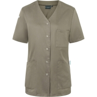 Short-Sleeve Ladies' Tunic Essential, from Sustainable Material, 65% GRS Certified Recycled Polyester / 35% Conventional Cotton - Sage