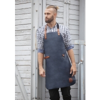 Leather Bib Apron - Ink