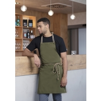 Bib Apron New-Nature, from sustainable material, 65 % GRS Certified Recycled Polyester / 35 % Conventional Cotton - Moss green