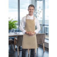 Bib Apron New-Nature, from sustainable material, 65 % GRS Certified Recycled Polyester / 35 % Conventional Cotton - Pebble beige