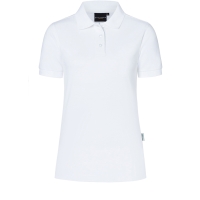Ladies' Workwear Polo Shirt Modern-Flair, from Sustainable Material, 51% GRS Certified Recycled Polyester / 47% Conventional Cotton / 2% Conventional Elastane - White