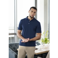 Men's Workwear Polo Shirt Modern-Flair, from Sustainable Material, 51% GRS Certified Recycled Polyester / 47% Conventional Cotton / 2% Conventional Elastane - Navy