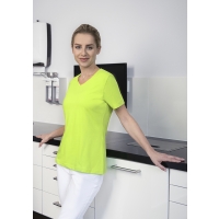 Ladies' Workwear T-Shirt Casual-Flair, from Sustainable Material, 51% GRS Certified Recycled Polyester / 46% Conventional Cotton / 3% Conventional Elastane - Kiwi